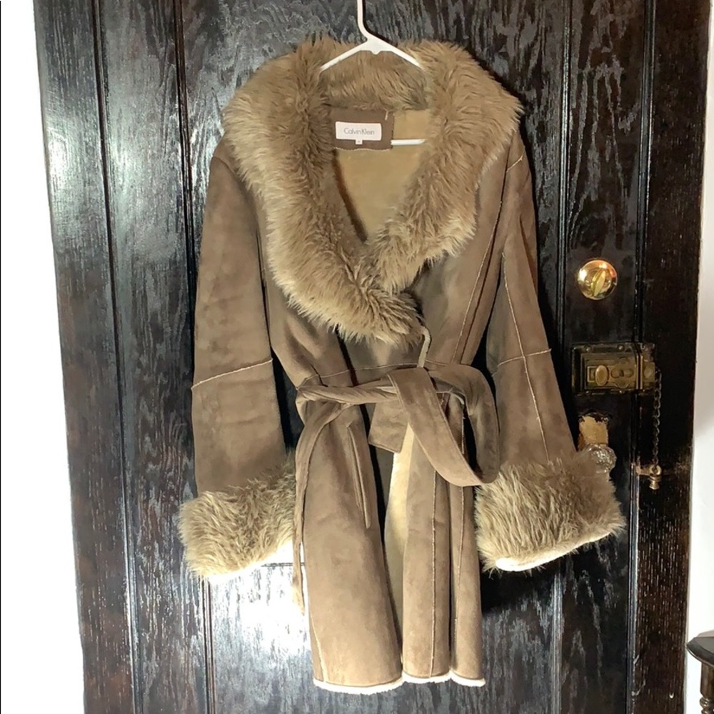 Calvin Klein Faux fur coat